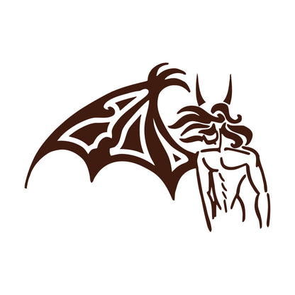 Fine Carving Stickers Fallen Angel One Wing Horns Beautiful Self Adhesive