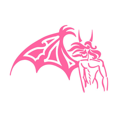 Fine Carving Stickers Fallen Angel One Wing Horns Beautiful Self Adhesive