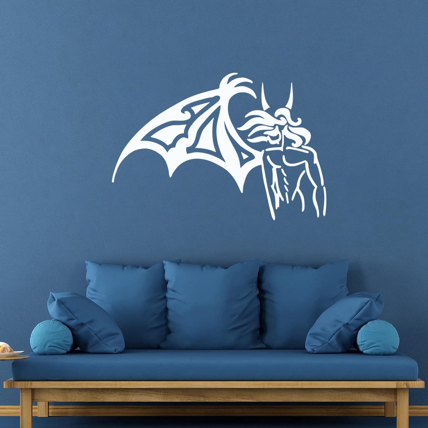 Fine Carving Stickers Fallen Angel One Wing Horns Beautiful Self Adhesive