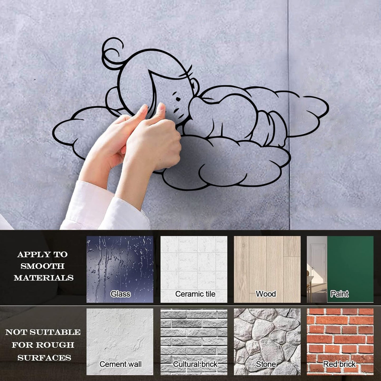 Baby Kids Sky Angel Wall Stickers Do Not Damage The Wall Surface