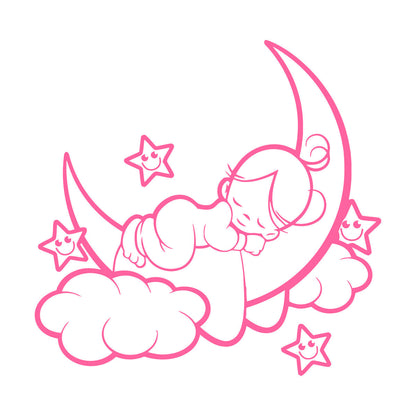 Fine Carving Decals Nursery Baby Kids Child Angel Cloud Multi Color Selection