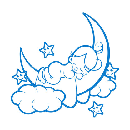 Fine Carving Decals Nursery Baby Kids Child Angel Cloud Multi Color Selection