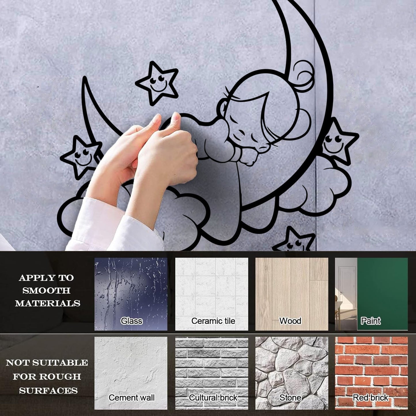 Fine Carving Decals Nursery Baby Kids Child Angel Cloud Multi Color Selection