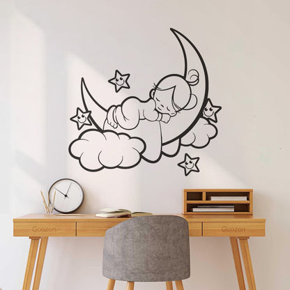 Fine Carving Decals Nursery Baby Kids Child Angel Cloud Multi Color Selection