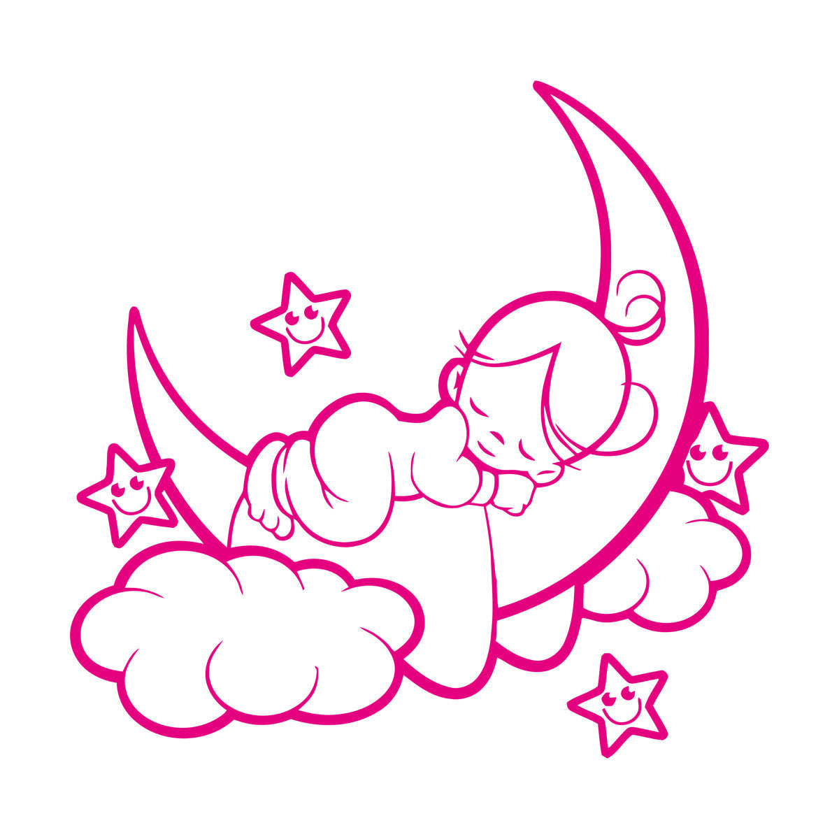 Fine Carving Decals Nursery Baby Kids Child Angel Cloud Multi Color Selection