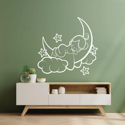 Fine Carving Decals Nursery Baby Kids Child Angel Cloud Multi Color Selection