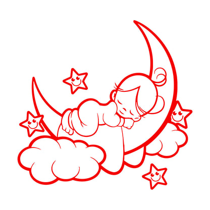 Fine Carving Decals Nursery Baby Kids Child Angel Cloud Multi Color Selection