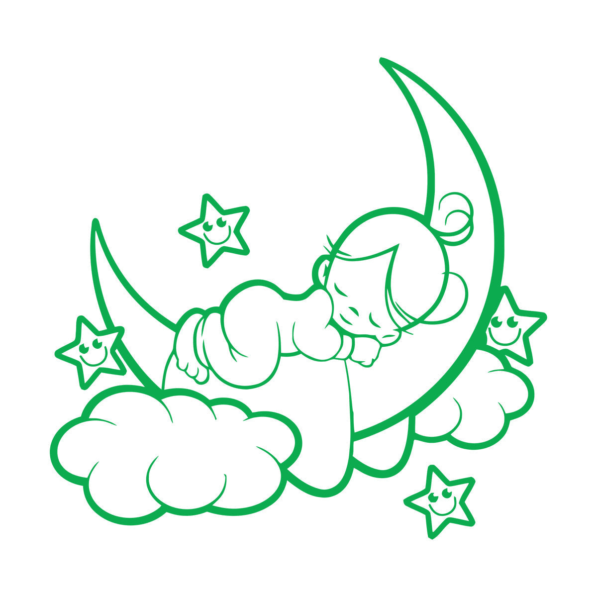 Fine Carving Decals Nursery Baby Kids Child Angel Cloud Multi Color Selection