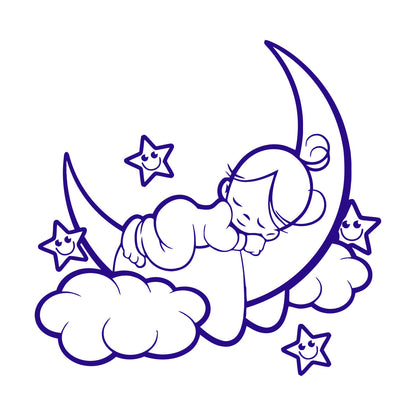 Fine Carving Decals Nursery Baby Kids Child Angel Cloud Multi Color Selection