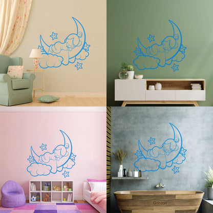 Fine Carving Decals Nursery Baby Kids Child Angel Cloud Multi Color Selection