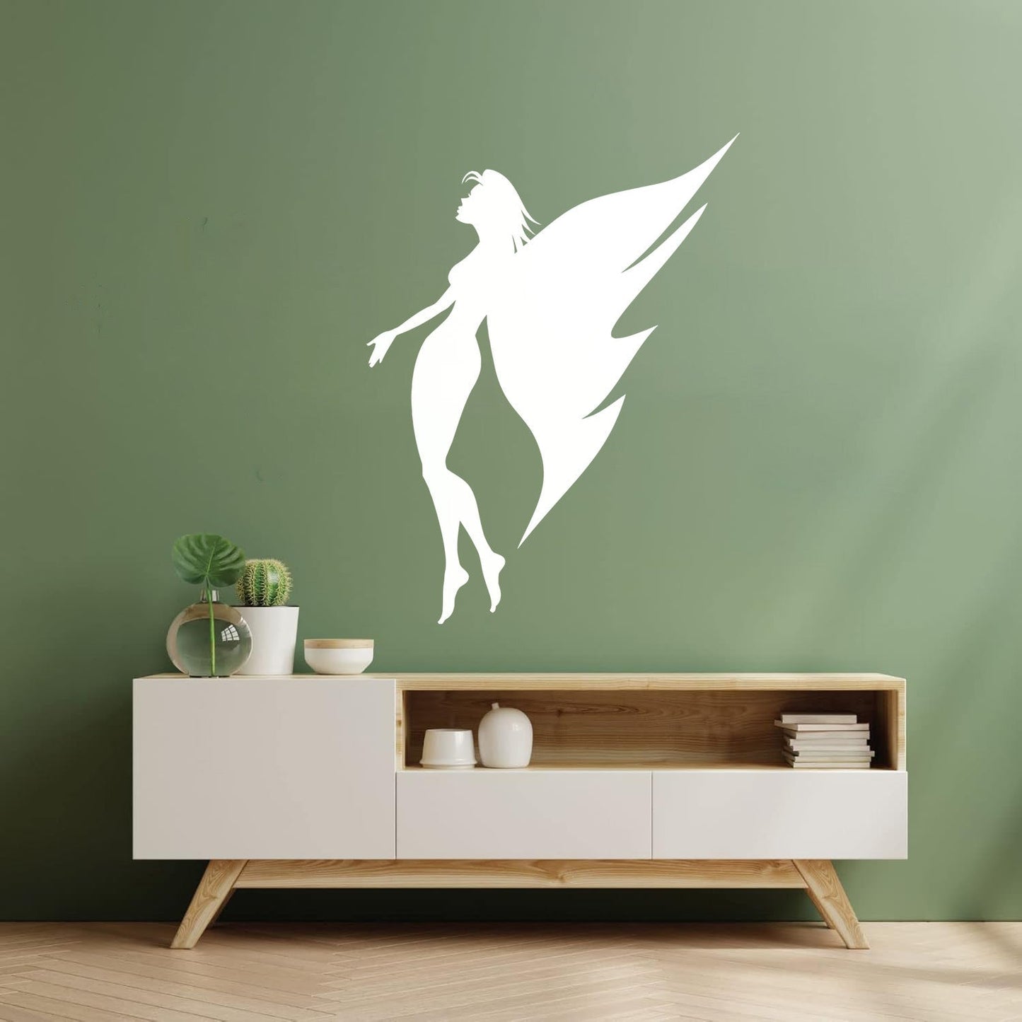 Vinyl Art Sticker Appeal Angel Girl Butterfly Wings Slim Figure Equipped With Transfer Film Kit