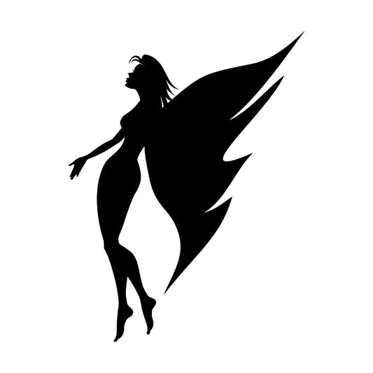 Vinyl Art Sticker Appeal Angel Girl Butterfly Wings Slim Figure Equipped With Transfer Film Kit