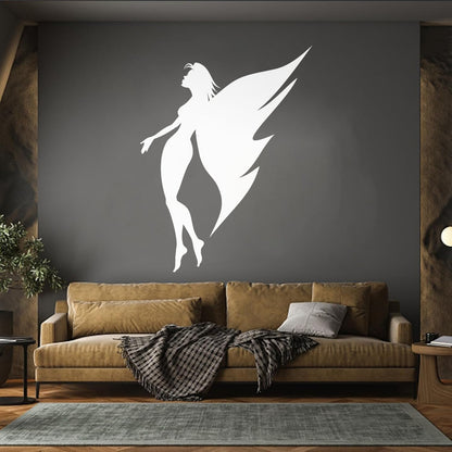 Vinyl Art Sticker Appeal Angel Girl Butterfly Wings Slim Figure Equipped With Transfer Film Kit