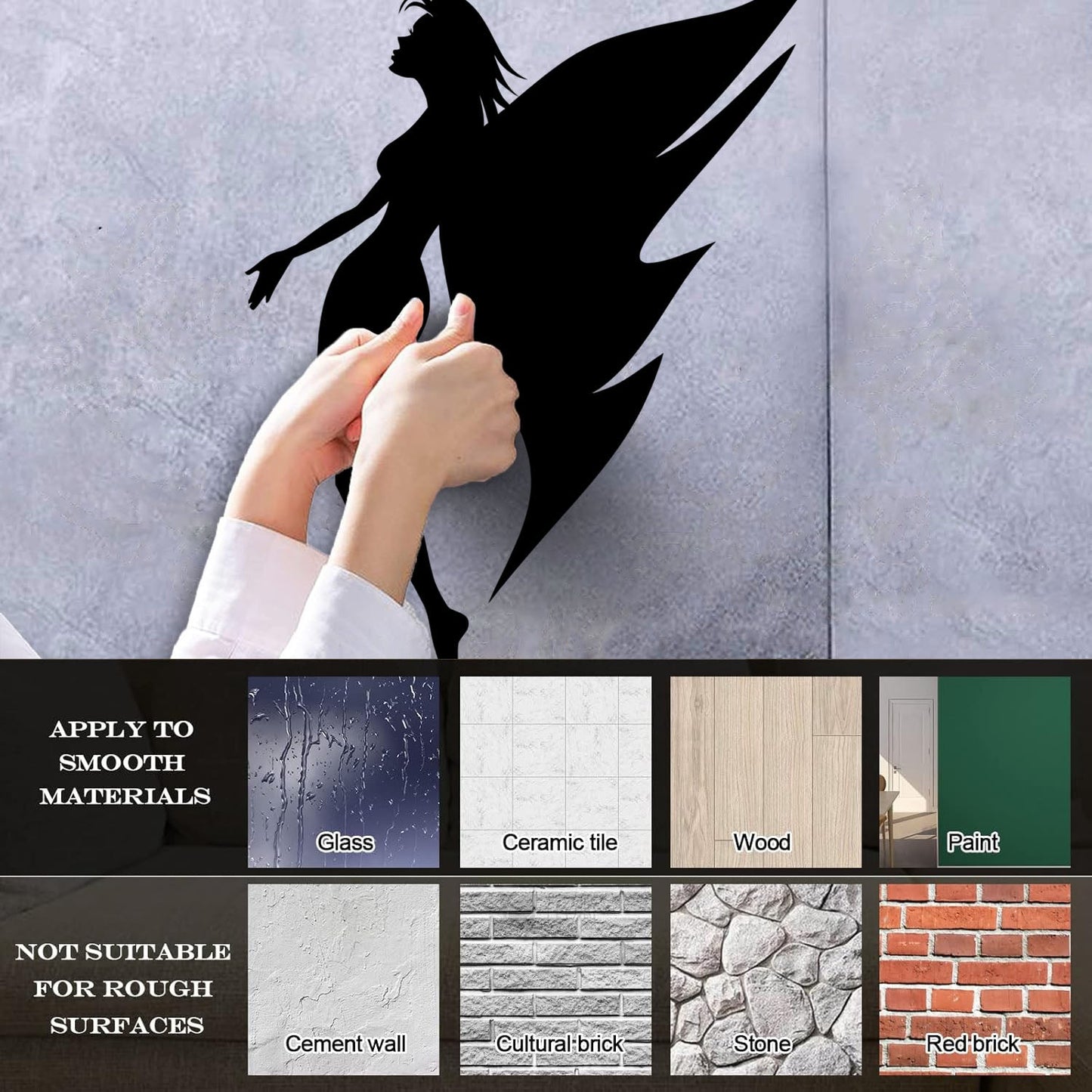 Vinyl Art Sticker Appeal Angel Girl Butterfly Wings Slim Figure Equipped With Transfer Film Kit