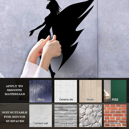 Vinyl Art Sticker Appeal Angel Girl Butterfly Wings Slim Figure Equipped With Transfer Film Kit