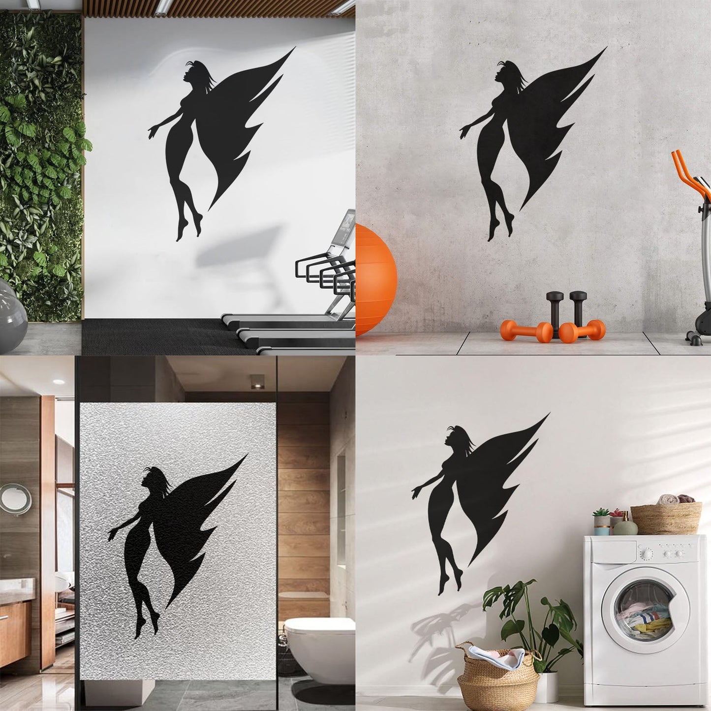 Vinyl Art Sticker Appeal Angel Girl Butterfly Wings Slim Figure Equipped With Transfer Film Kit