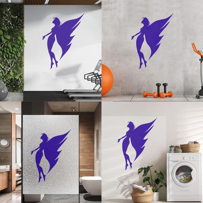 Vinyl Art Sticker Appeal Angel Girl Butterfly Wings Slim Figure Equipped With Transfer Film Kit