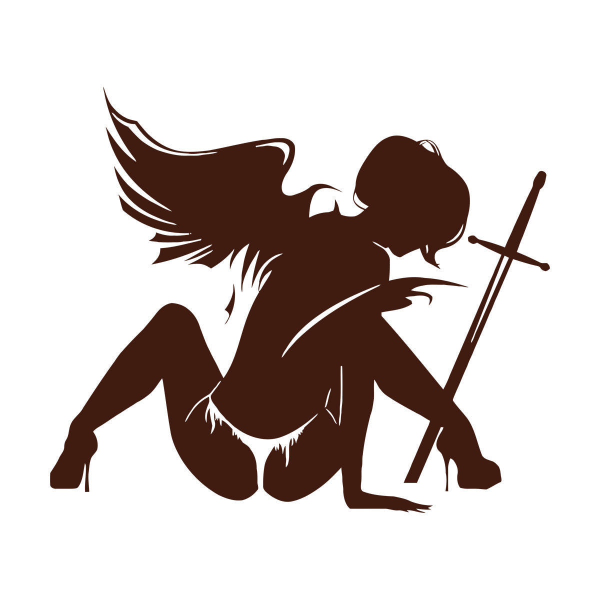 Wounded Angel With Sword Coolest Your Place Lettering Decals Art Mural Painting