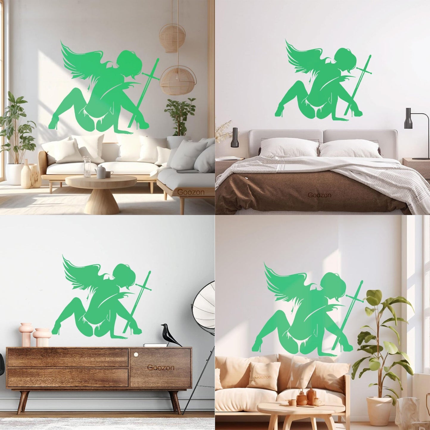 Wounded Angel With Sword Coolest Your Place Lettering Decals Art Mural Painting