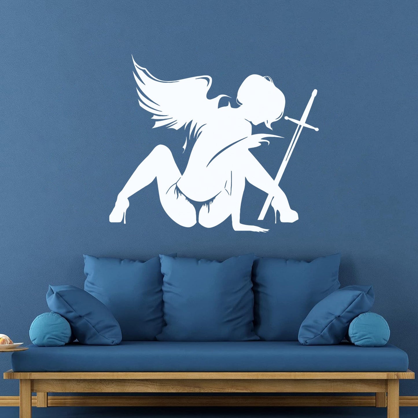 Wounded Angel With Sword Coolest Your Place Lettering Decals Art Mural Painting