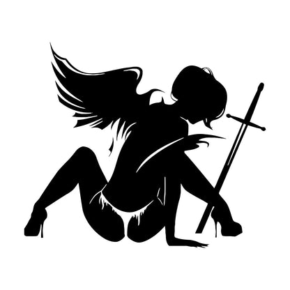 Wounded Angel With Sword Coolest Your Place Lettering Decals Art Mural Painting