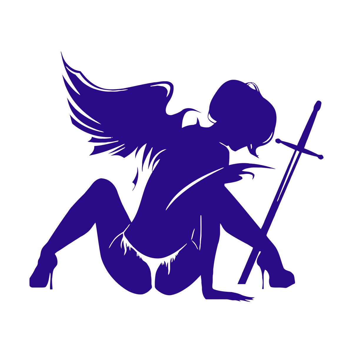 Wounded Angel With Sword Coolest Your Place Lettering Decals Art Mural Painting