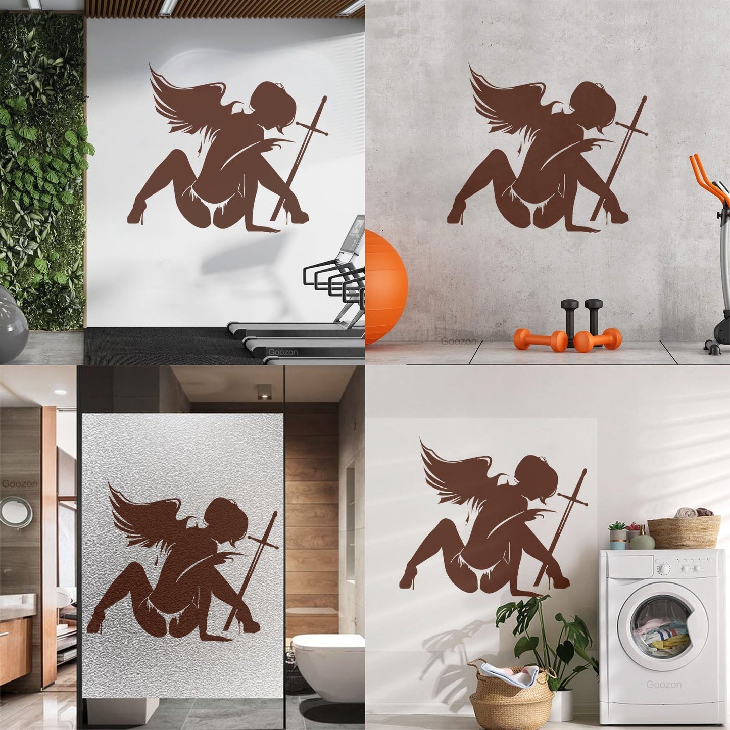 Wounded Angel With Sword Coolest Your Place Lettering Decals Art Mural Painting