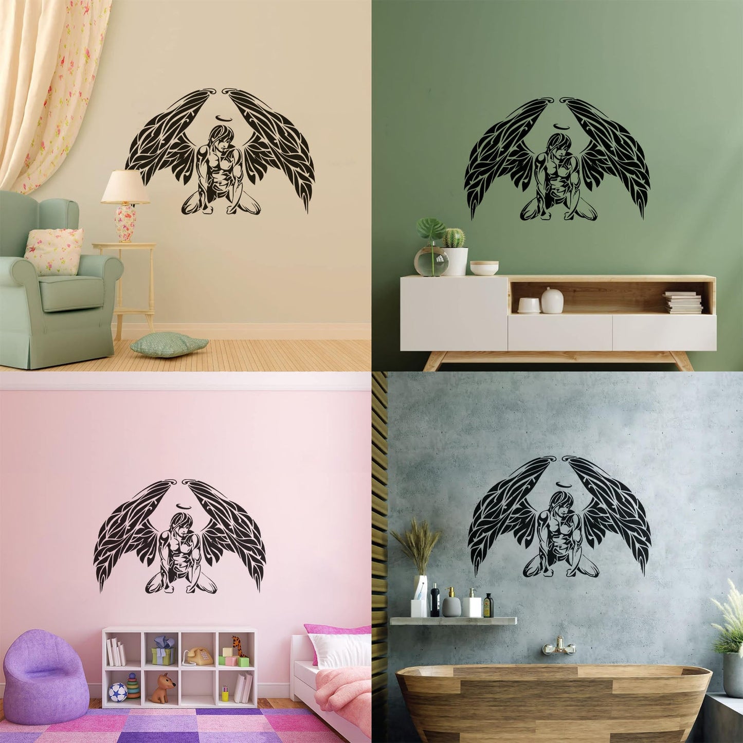 Wall Decals Pvc Angel Romantic Multiple Size Options