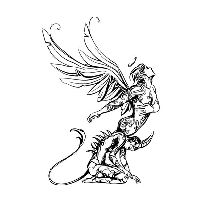 Lettering Stickers Angel Demon Struggle Emotions Passions Waterproof