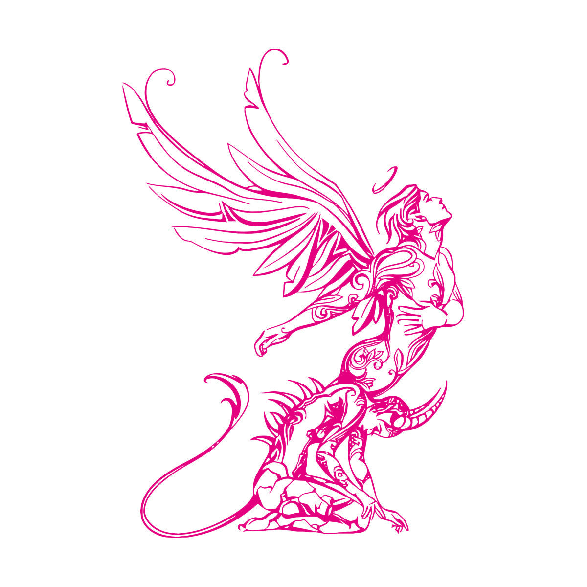 Lettering Stickers Angel Demon Struggle Emotions Passions Waterproof