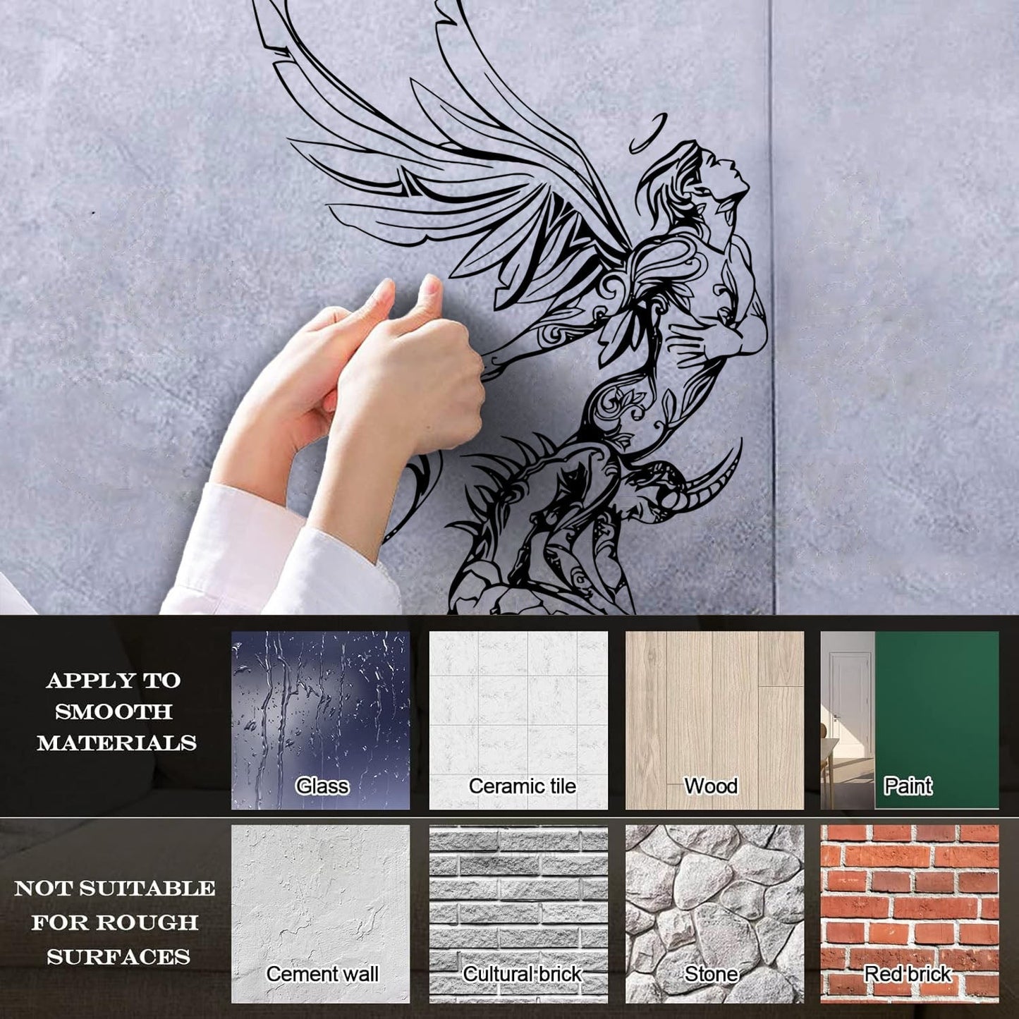 Lettering Stickers Angel Demon Struggle Emotions Passions Waterproof