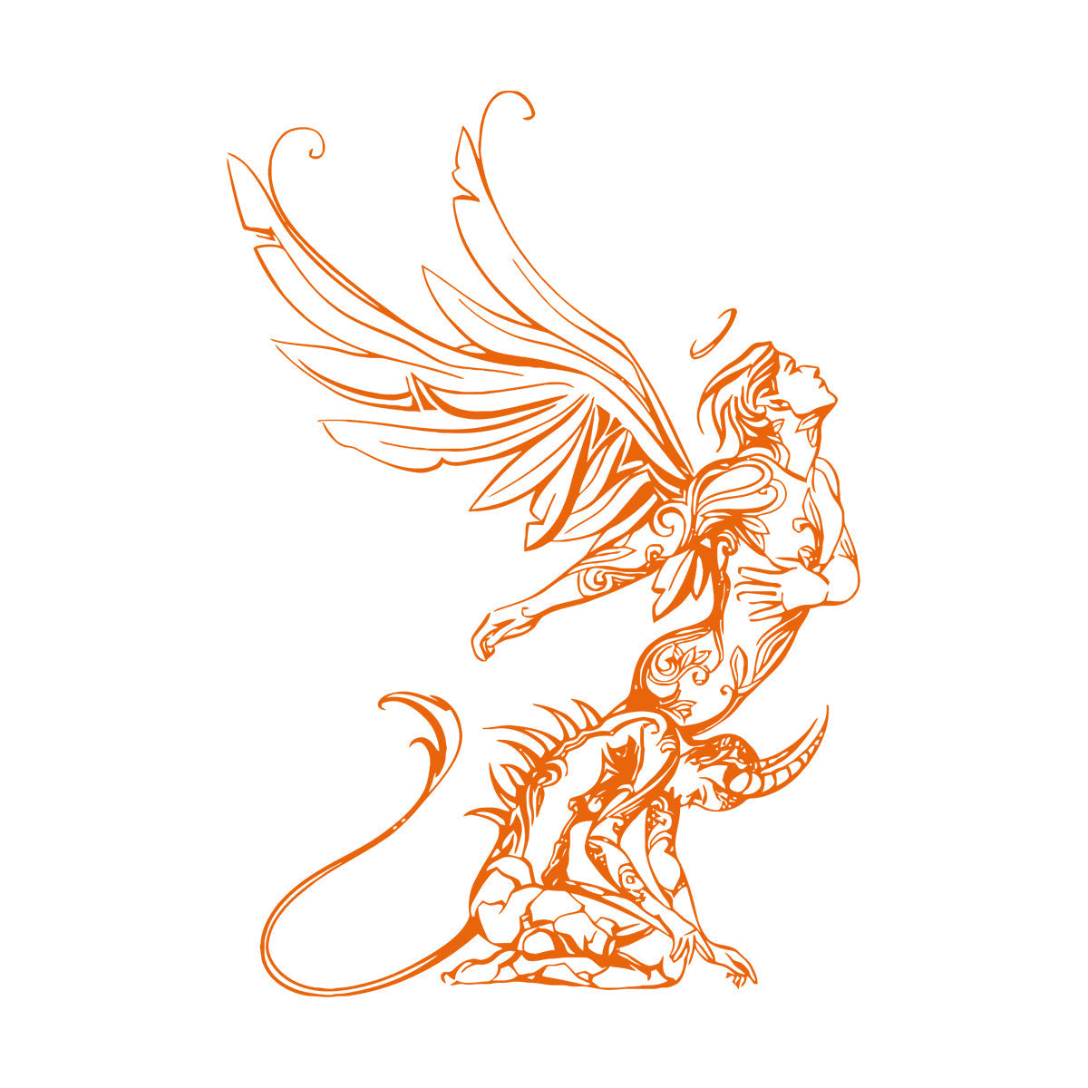 Lettering Stickers Angel Demon Struggle Emotions Passions Waterproof