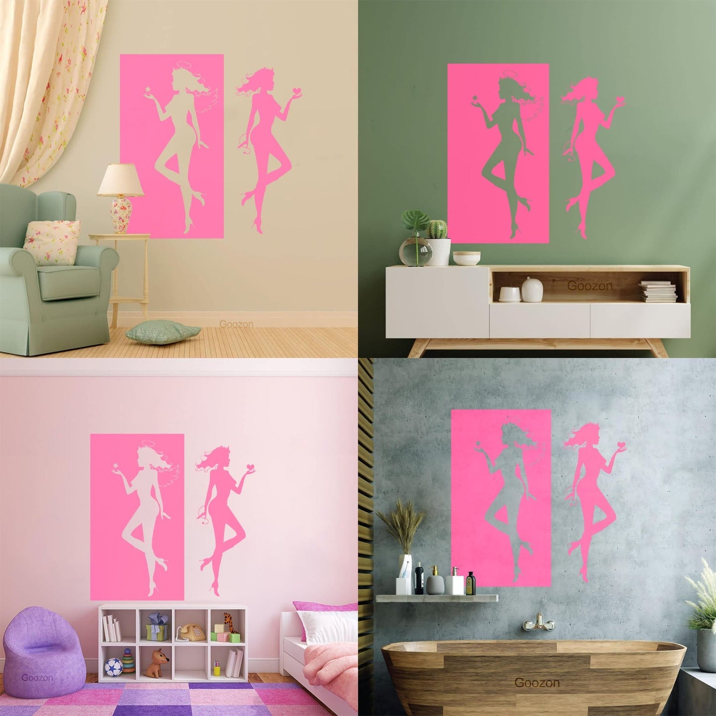 Wall Decals Paster Paper Angel Demon Evil Good Two Entities Are Ative It Won'T Fall Off