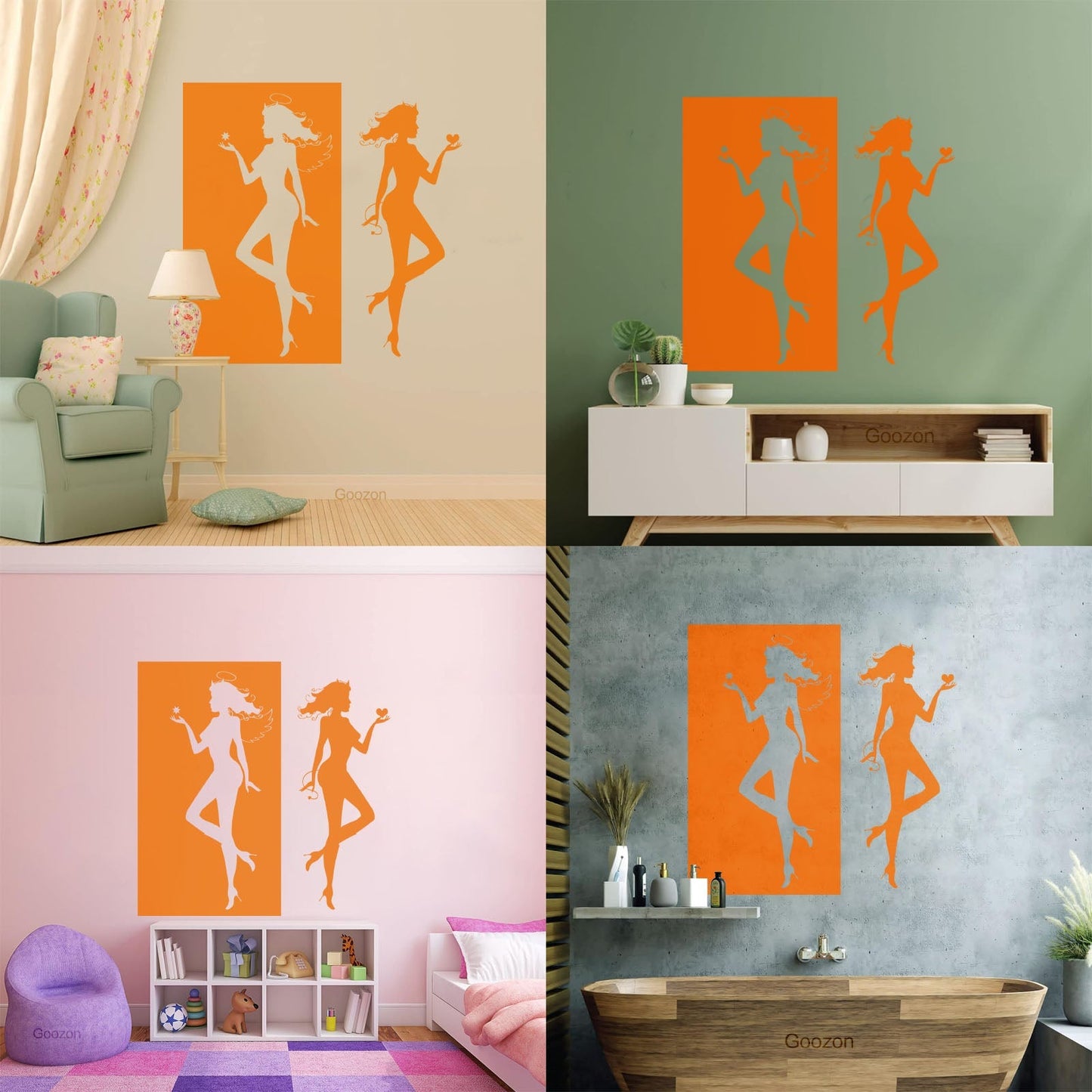 Wall Decals Paster Paper Angel Demon Evil Good Two Entities Are Ative It Won'T Fall Off