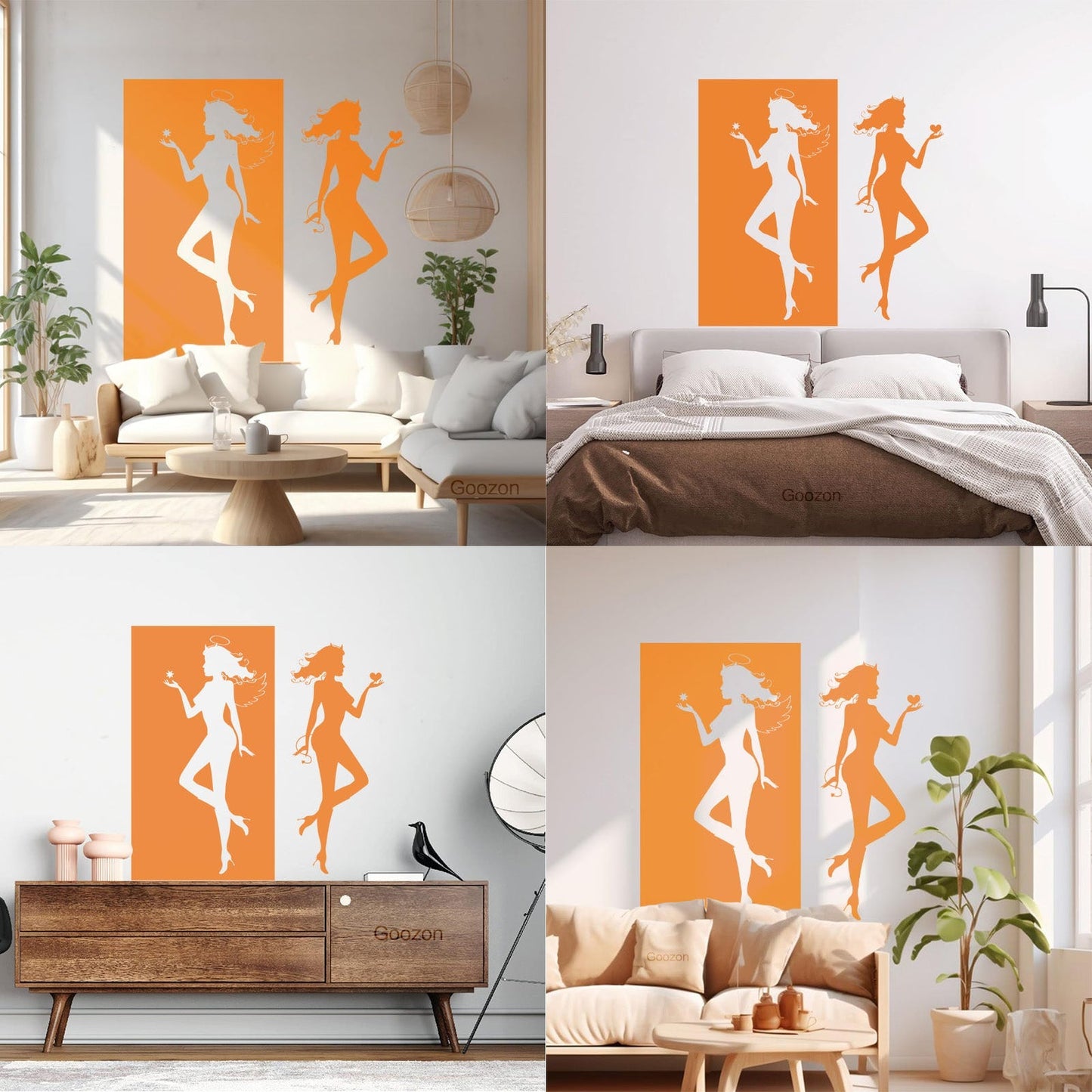 Wall Decals Paster Paper Angel Demon Evil Good Two Entities Are Ative It Won'T Fall Off
