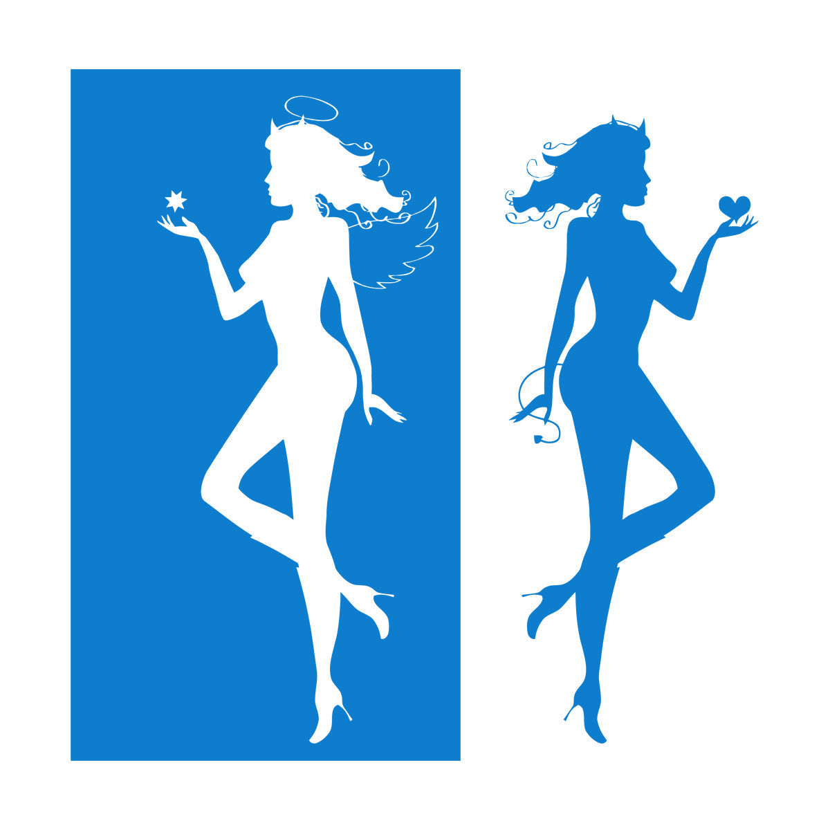 Wall Decals Paster Paper Angel Demon Evil Good Two Entities Are Ative It Won'T Fall Off