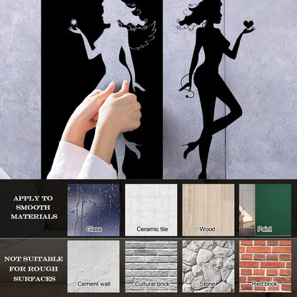 Wall Decals Paster Paper Angel Demon Evil Good Two Entities Are Ative It Won'T Fall Off