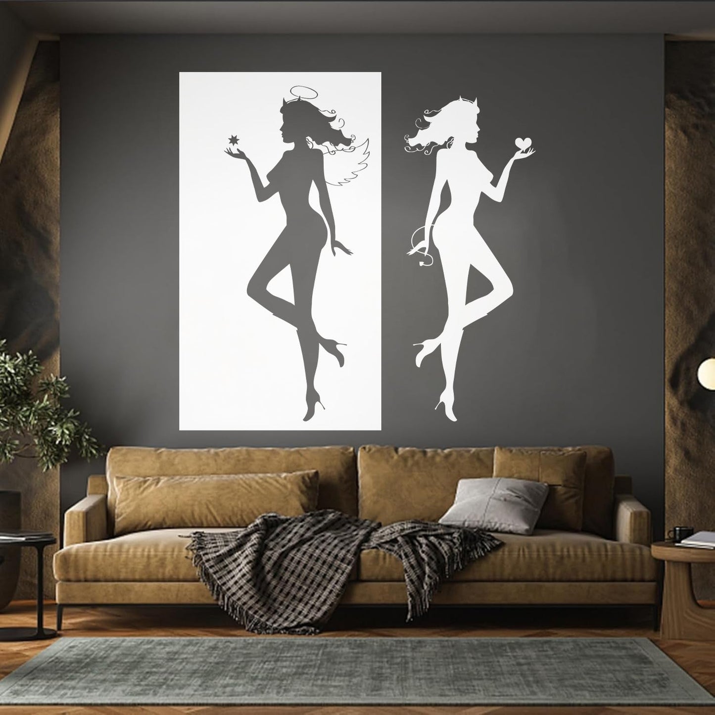 Wall Decals Paster Paper Angel Demon Evil Good Two Entities Are Ative It Won'T Fall Off
