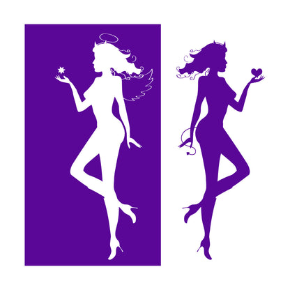 Wall Decals Paster Paper Angel Demon Evil Good Two Entities Are Ative It Won'T Fall Off