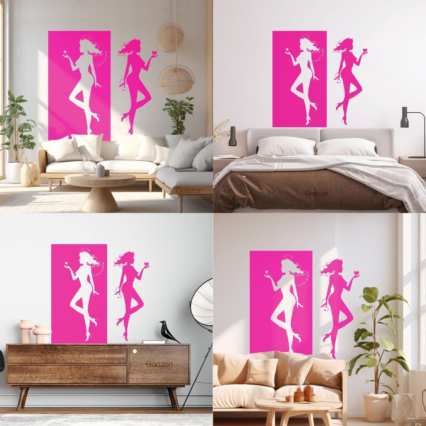 Wall Decals Paster Paper Angel Demon Evil Good Two Entities Are Ative It Won'T Fall Off