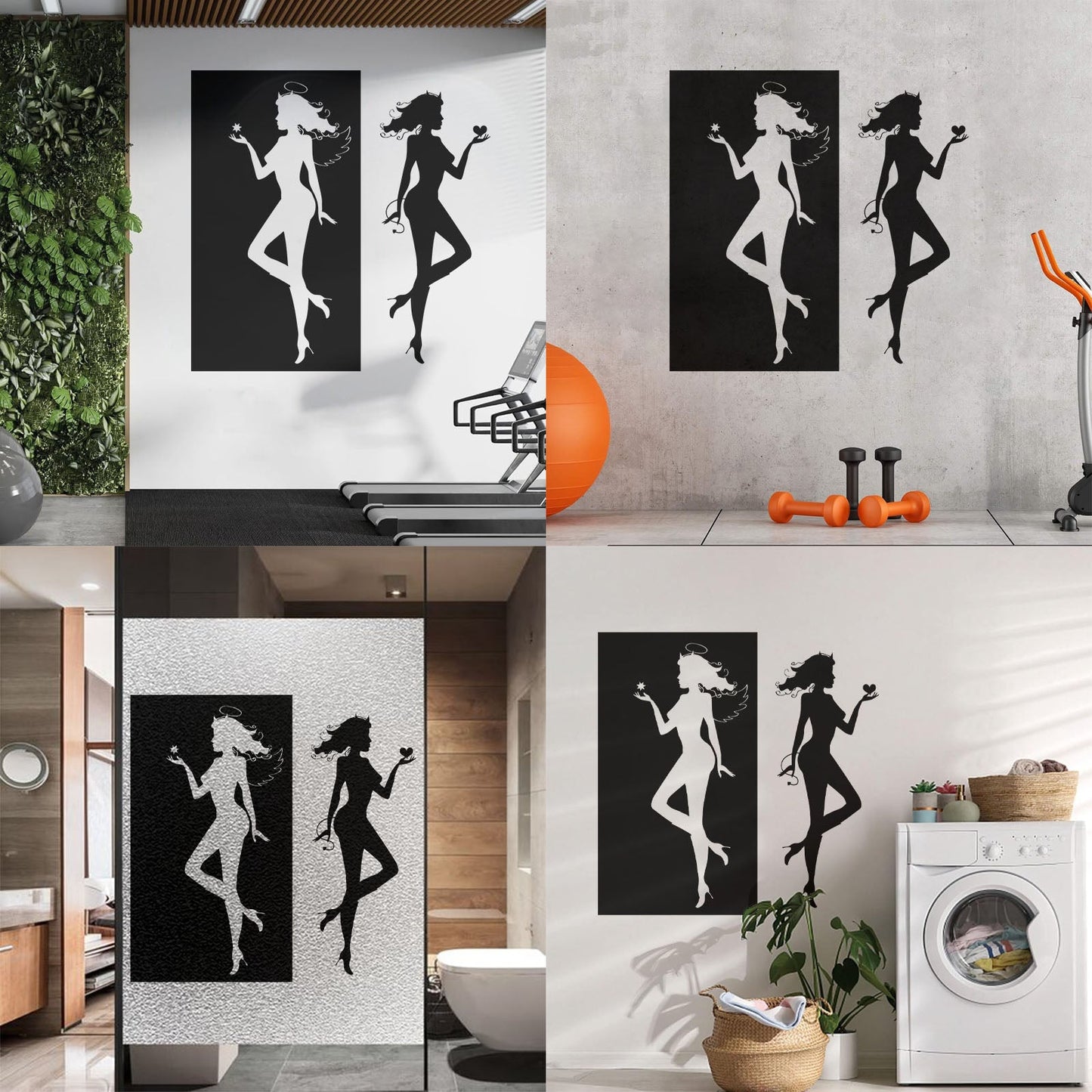 Wall Decals Paster Paper Angel Demon Evil Good Two Entities Are Ative It Won'T Fall Off