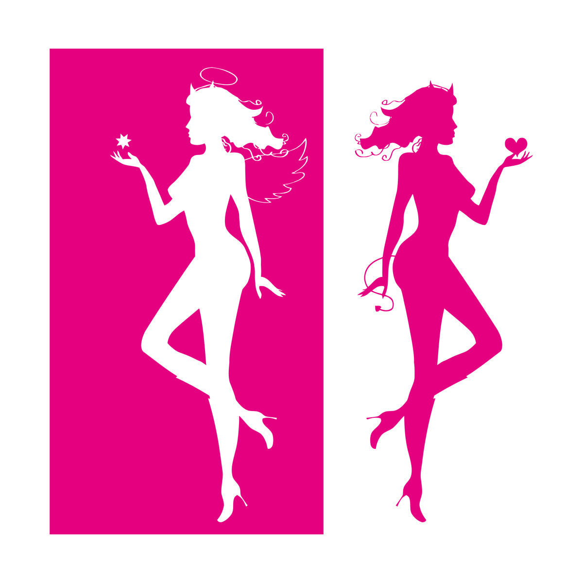 Wall Decals Paster Paper Angel Demon Evil Good Two Entities Are Ative It Won'T Fall Off