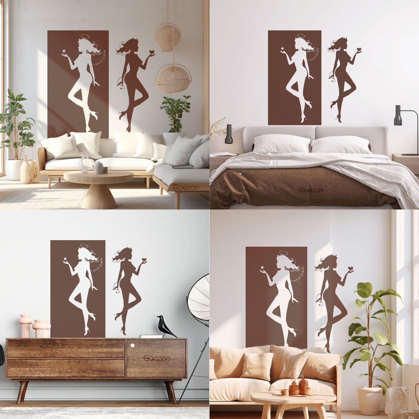 Wall Decals Paster Paper Angel Demon Evil Good Two Entities Are Ative It Won'T Fall Off