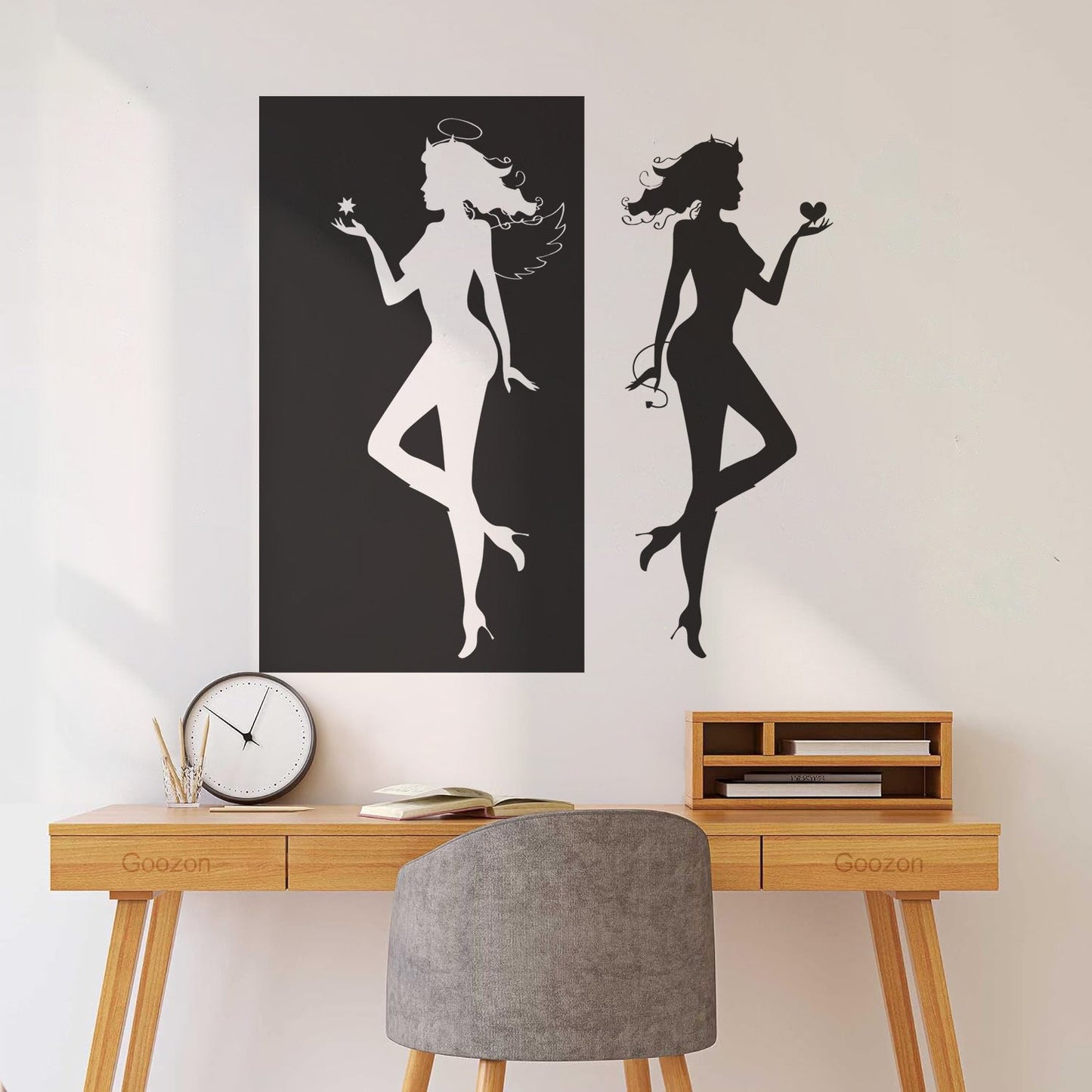 Wall Decals Paster Paper Angel Demon Evil Good Two Entities Are Ative It Won'T Fall Off