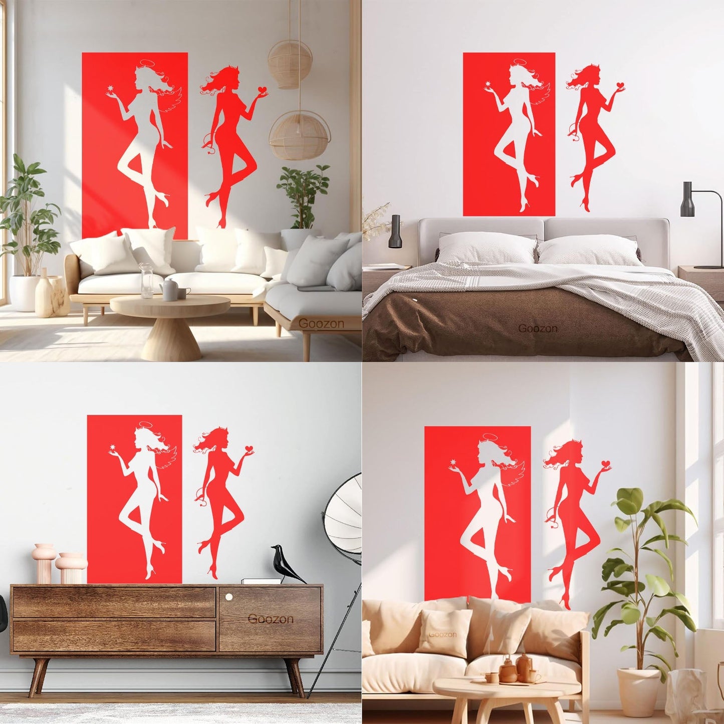 Wall Decals Paster Paper Angel Demon Evil Good Two Entities Are Ative It Won'T Fall Off