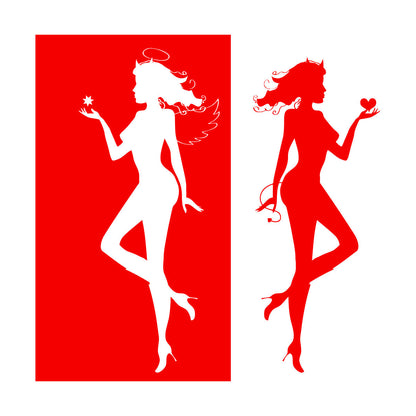 Wall Decals Paster Paper Angel Demon Evil Good Two Entities Are Ative It Won'T Fall Off