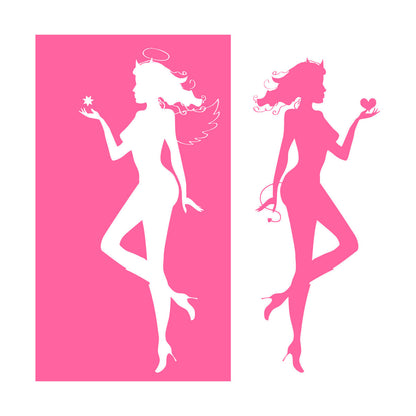 Wall Decals Paster Paper Angel Demon Evil Good Two Entities Are Ative It Won'T Fall Off