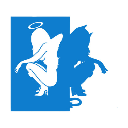 Vinyl Wall Stickers Beautiful Female Silhouettes Angel Demon Good Evil Personalized Customization
