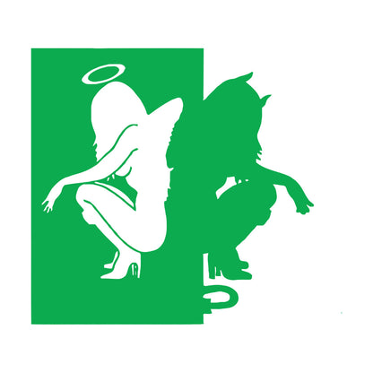 Vinyl Wall Stickers Beautiful Female Silhouettes Angel Demon Good Evil Personalized Customization