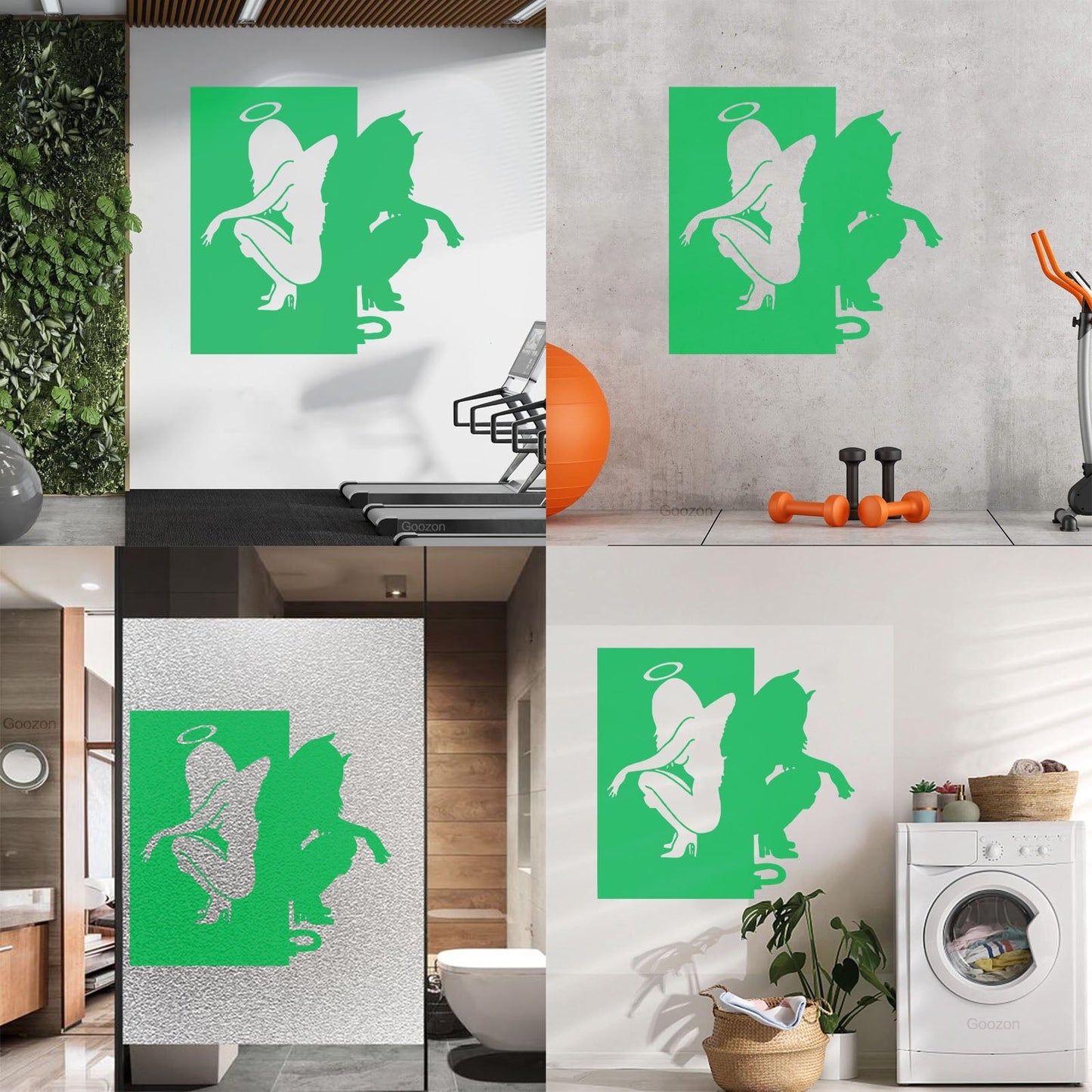 Vinyl Wall Stickers Beautiful Female Silhouettes Angel Demon Good Evil Personalized Customization